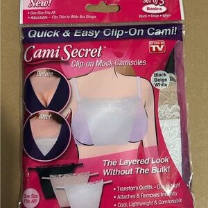 Clip-On Mock Camisoles - Black, Beige, White